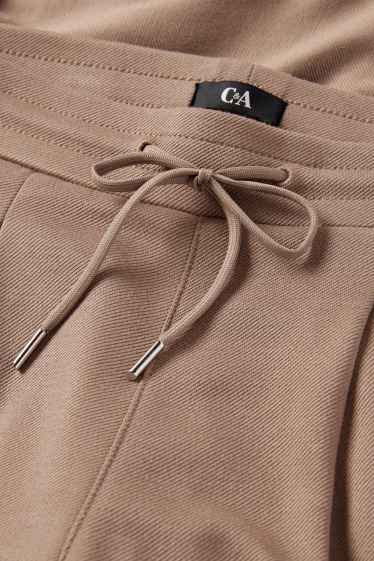 Damen - Jersey-Hose - Mid Waist - Tapered Fit - hellbraun