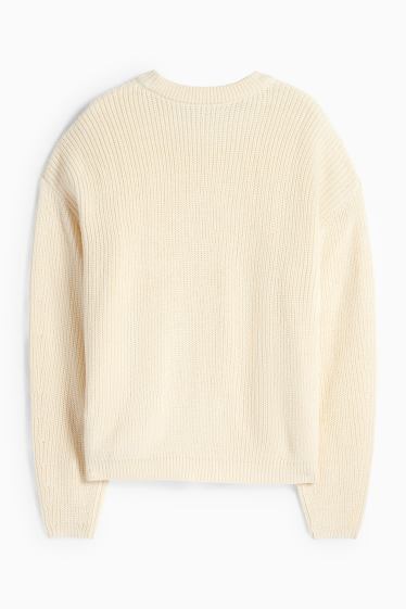 Women - Jumper - ribbed - cremewhite