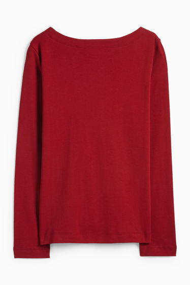 Dames - Longsleeve - regular fit - donkerrood