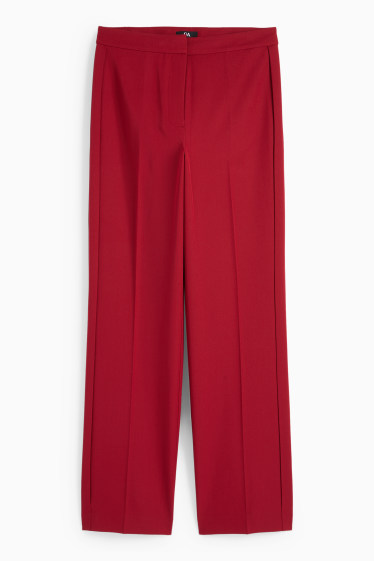 Femei - Pantaloni office - talie medie - regular fit - vișiniu