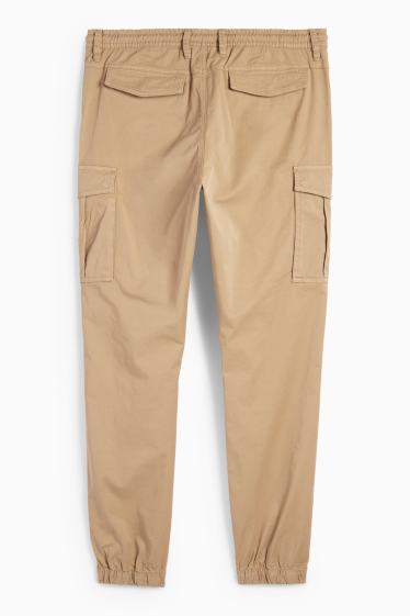 Bărbați - Pantaloni cargo - tapered fit - taupe