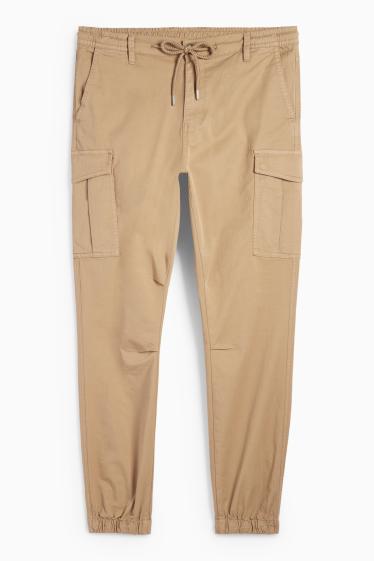 Bărbați - Pantaloni cargo - tapered fit - taupe