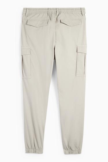 Bărbați - Pantaloni cargo - tapered fit - gri deschis