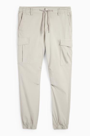 Bărbați - Pantaloni cargo - tapered fit - gri deschis