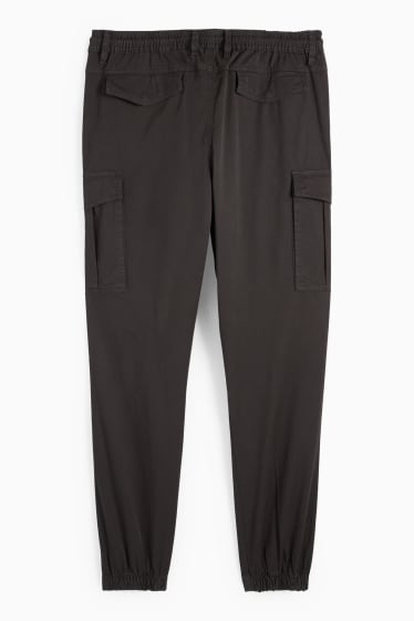 Bărbați - Pantaloni cargo - tapered fit - negru