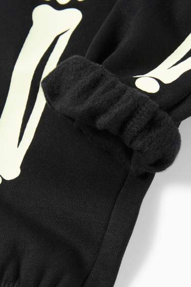Copii - Băieți - Halloween - schelet - pantaloni de trening - glow in the dark - negru