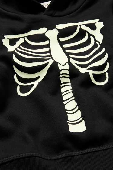 Copii - Băieți - Halloween - schelet - hanorac - glow in the dark - negru