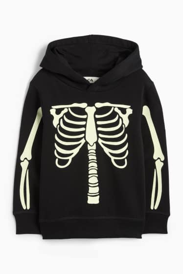 Copii - Băieți - Halloween - schelet - hanorac - glow in the dark - negru