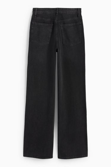 Femei - Wide leg jeans - talie înaltă - negru