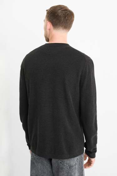Heren - Trui - met structuur - zwart