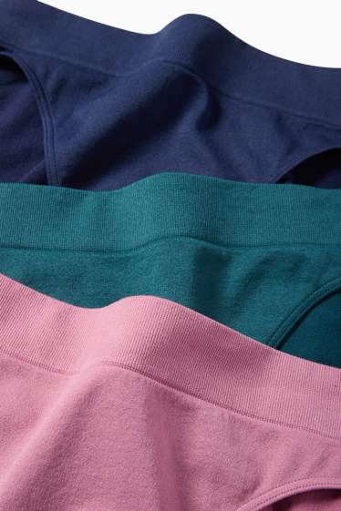 Dámské - Multipack 3 ks - kalhotky - bezešvé - tmavomodrá