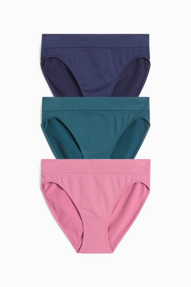 Dámské - Multipack 3 ks - kalhotky - bezešvé - tmavomodrá