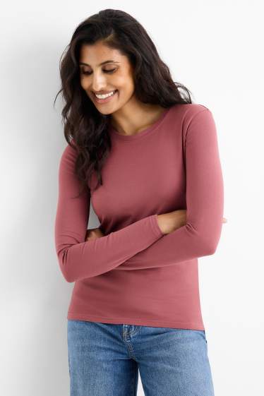 Femei - Multipack 2 buc. - tricou cu mânecă lungă  - bordo