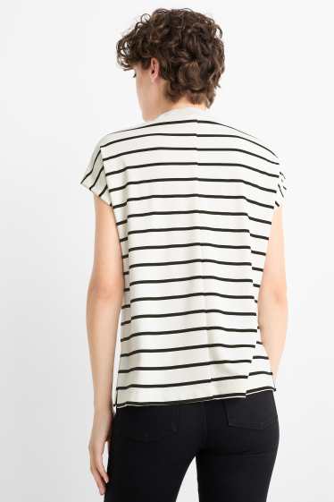 Femei - Tricou - regular fit - cu dungi - alb