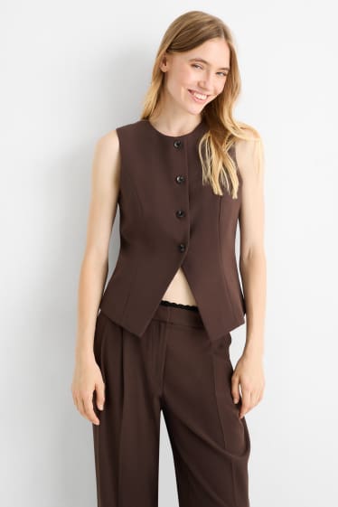 Femei - Vestă - tailored fit - maro închis