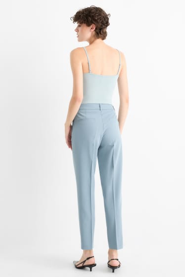 Femei - Pantaloni office - talie medie - slim fit - albastru deschis