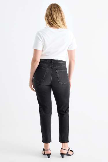 Dámské - Mom jeans - high waist - LYCRA® - džíny - tmavošedé