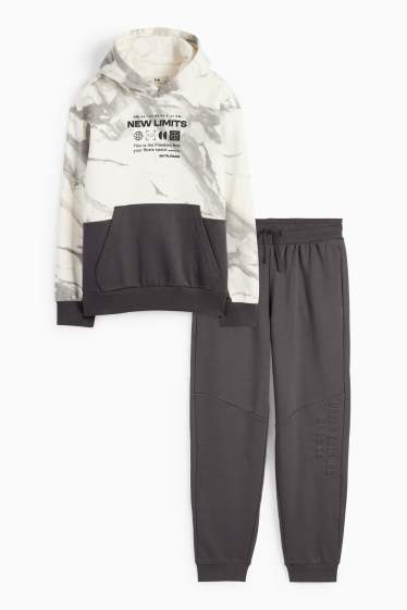 Copii - Băieți - Set - hanorac și pantaloni de trening - 2 piese - gri închis