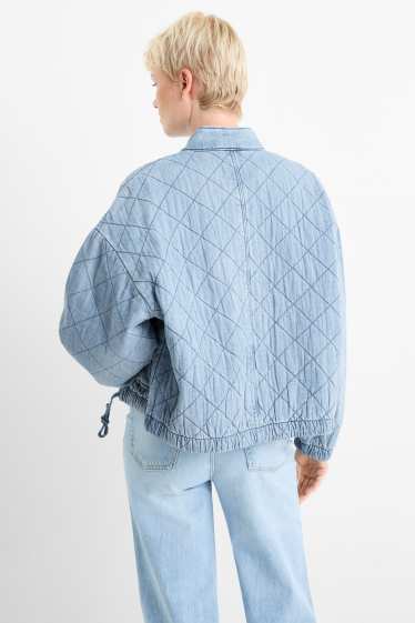 Femei - Jachetă matlasată din denim - denim-albastru deschis