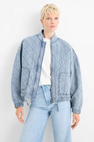 Femei - Jachetă matlasată din denim - denim-albastru deschis