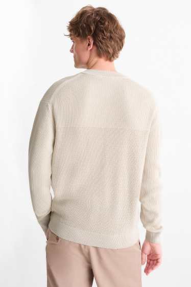 Bărbați - Pulover - structurat - bej