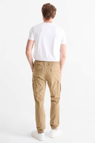 Bărbați - Pantaloni cargo - tapered fit - taupe