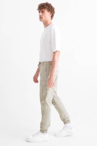 Bărbați - Pantaloni cargo - tapered fit - gri deschis