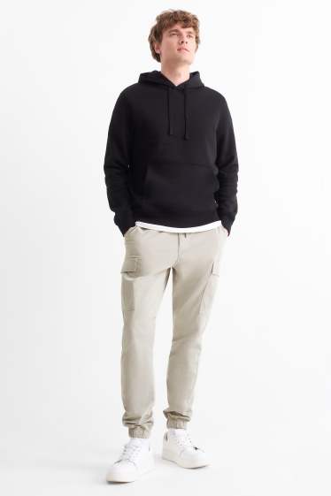 Bărbați - Pantaloni cargo - tapered fit - gri deschis