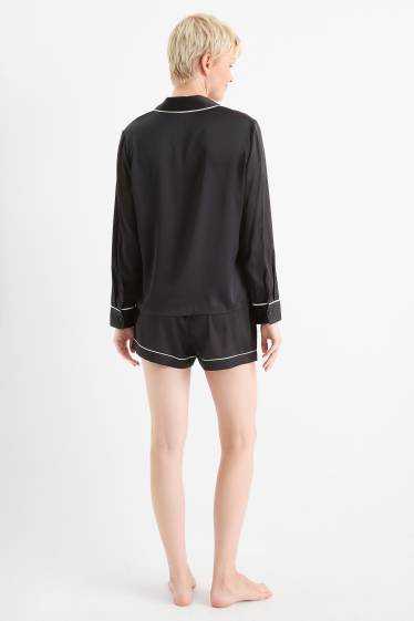 Femei - Pijama din satin - negru
