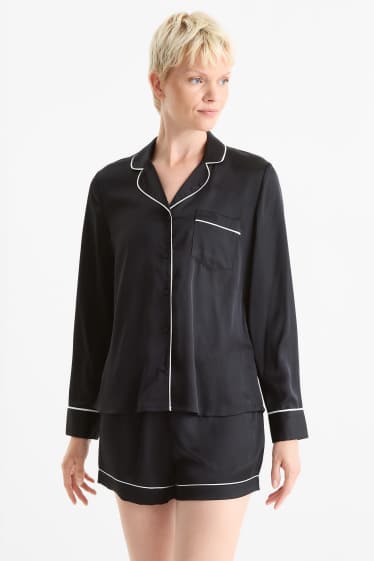 Femei - Pijama din satin - negru