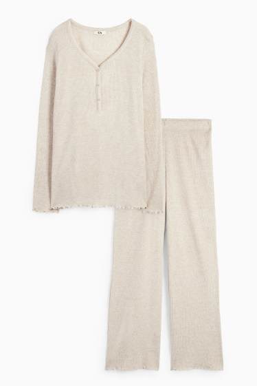 Femei - Pijama - structurată - bej deschis