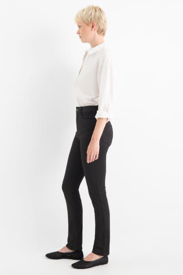Femei - Pantaloni de stofă - talie înaltă - slim fit - negru