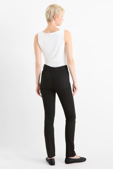 Femei - Pantaloni de stofă - talie înaltă - slim fit - negru