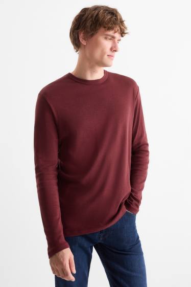 Heren - Longsleeve - bordeaux