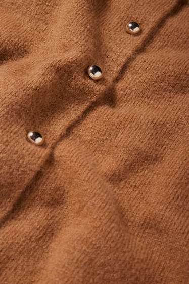 Femei - Cardigan tricotat - maro deschis