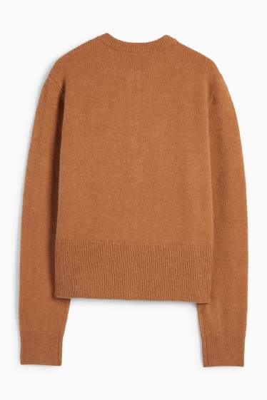 Femei - Cardigan tricotat - maro deschis
