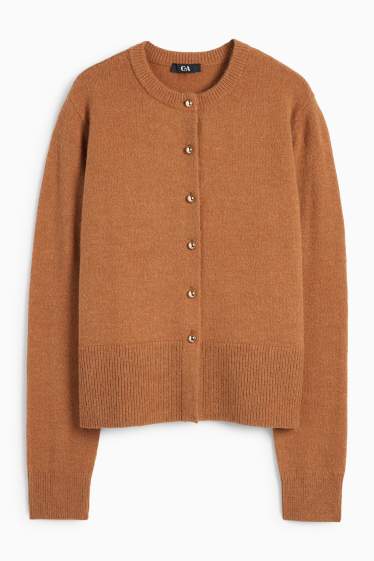 Femei - Cardigan tricotat - maro deschis