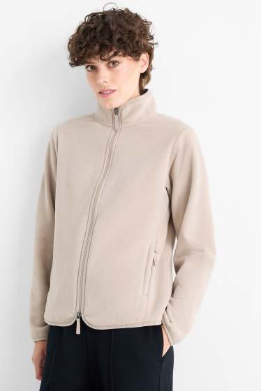 Femei - Hanorac de fleece cu fermoar - bej