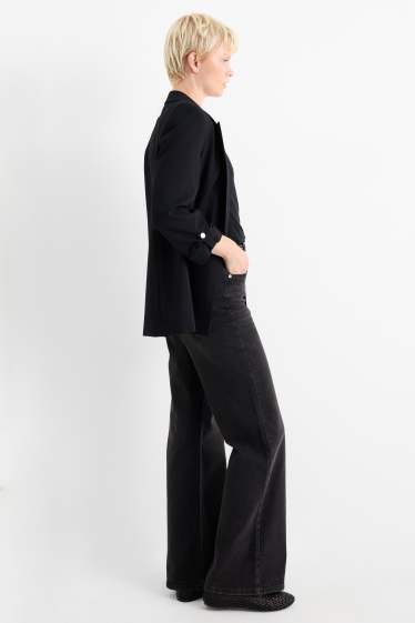Femei - Wide leg jeans - talie înaltă - negru