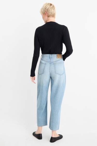 Femei - Barrel jeans - talie înaltă - denim-albastru deschis