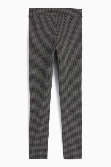 Women - Leggings - check - dark gray
