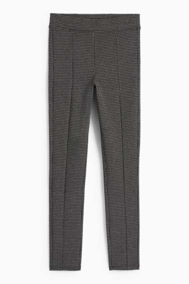 Women - Leggings - check - dark gray