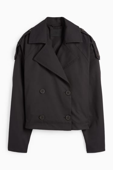 Femei - Trenci crop - negru