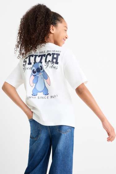 Copii - Fete - Lilo & Stitch - tricou cu mânecă scurtă - alb