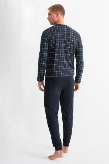 Hommes - Pyjama - bleu foncé