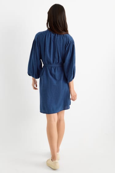 Femei - Rochie tip bluză din denim - denim-albastru