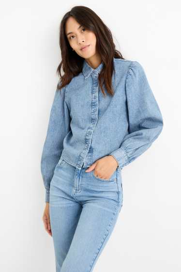 Femei - Bluză din denim - denim-albastru deschis