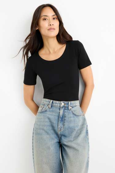 Femei - Tricou - slim fit - negru
