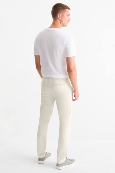 Bărbați - Chino - slim fit - alb-crem