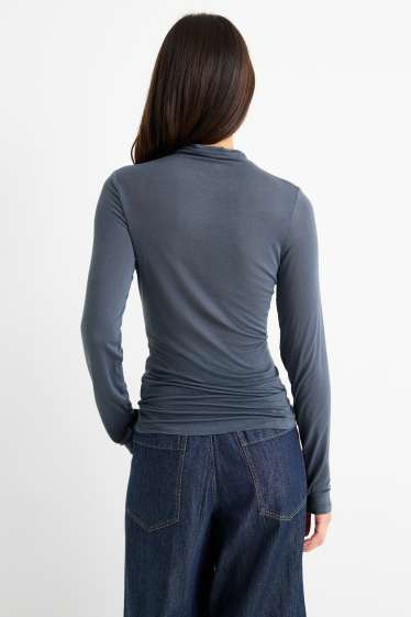 Dámské - Tričko s dlouhým rukávem - tmavomodrá